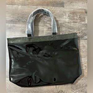 NEW Jimmy Choo  Black Tote Shiny Shoulder Bag Sparkle Handbag Purse